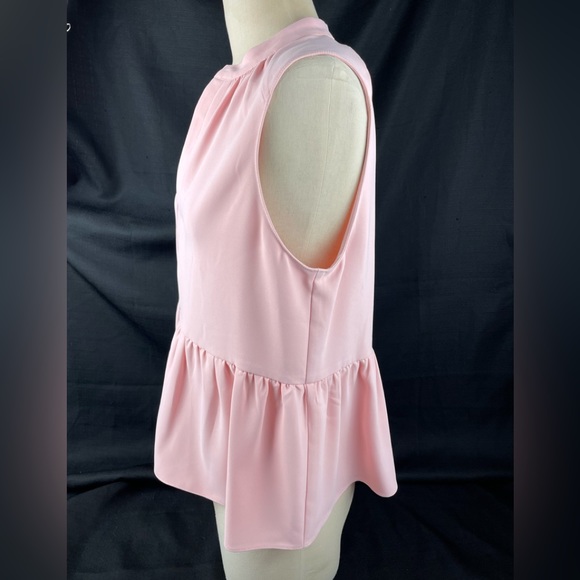 Amanda Uprichard Blush Pink Peplum Top Sz L - Picture 3 of 9